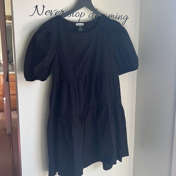 NWT LOVE ADY cotton black dress M - Picture 2 of 8